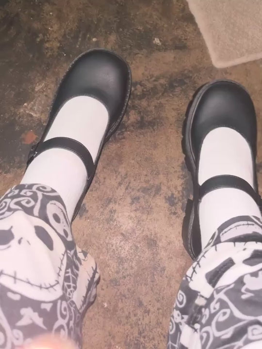 Bonnie - oksfordy czarne lakierowane skórzane czółenka botki